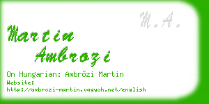 martin ambrozi business card
