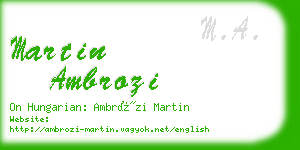 martin ambrozi business card